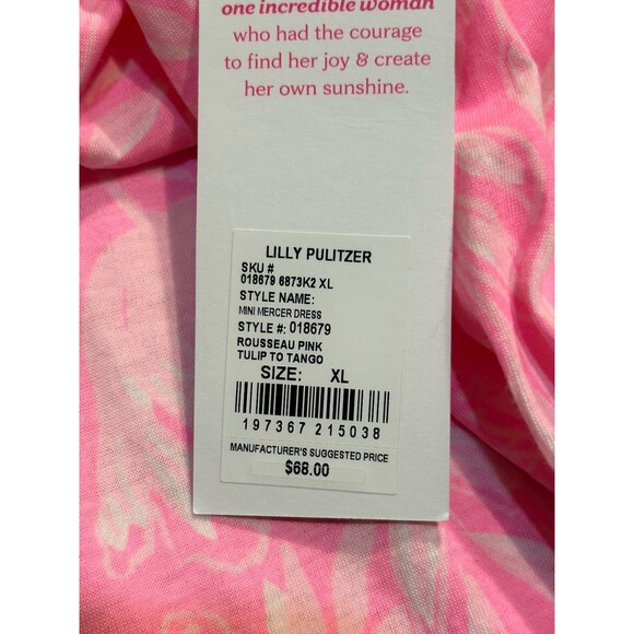 Lilly Pulitzer Mini Mercer Dress Rousseau Pink Tulip to Tango Girls XL 12–14 - Picture 5 of 6